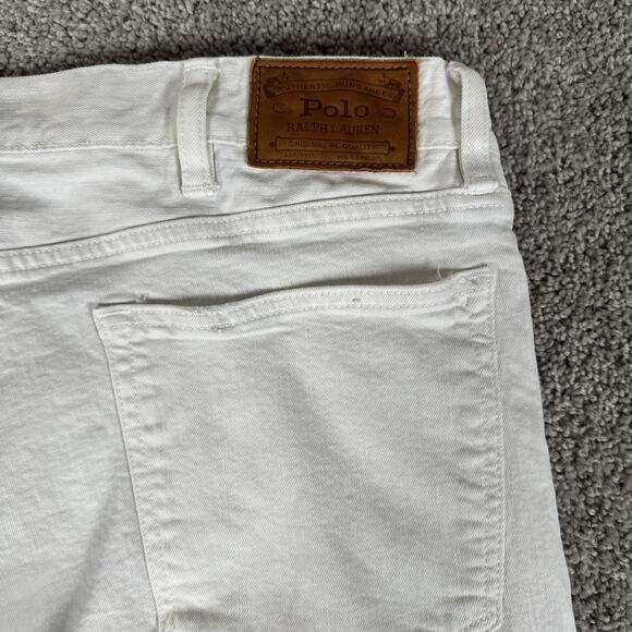 Polo Ralph Lauren Jeans Mens 38x30 White Chalk Slim Straight Denim Preppy - Picture 14 of 14
